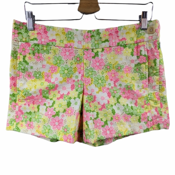 Lilly Pulitzer Pants - Lilly Pulitzer Sloan Sun Bonnet Lace Floral Eyelet Shorts Sz 6